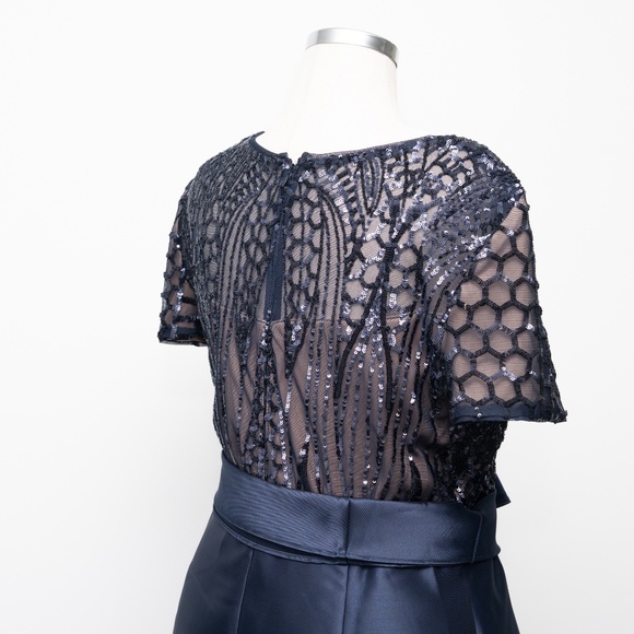 R&M Richards –  Sequin & Satin Mother of the Bride Midi Gown - Picture 11 of 12